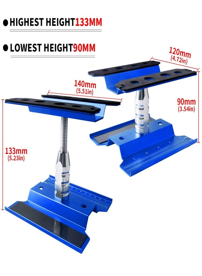 GoHobby RC Car Work Stand Aluminum Repair Workstation 360 Degree Rotation Lift Lower w/Screw Tray Tools for 1/10 1/12 1/16 Scale Traxxas TRX4 Axial Arrma Redcat Losi RC Crawler Monster Truck Buggy (Navy Blue) - Image 3